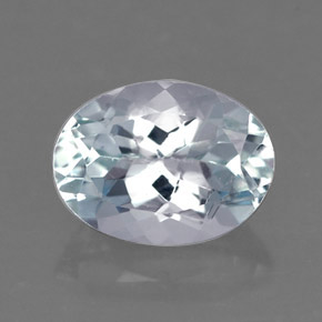 Натуральный синий аквамарин 1,08 карата огранка овал, чистота VVS