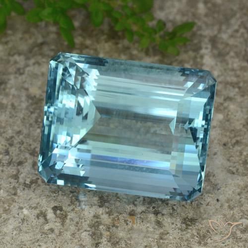 40.56ct Натуральный Deep Aqua Blue (темно-синий) Аквамарин, Изумрудная огранка, Чистота VVS
