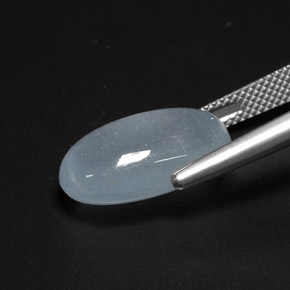 9.48 карата, натуральный Светло-синий Аквамарин, Огранка Овал, Полупрозрачный