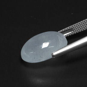 9.56 карата, натуральный Светло-синий Аквамарин, Огранка Овал, Полупрозрачный