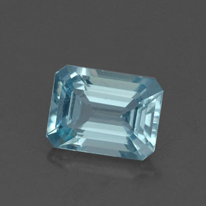 Натуральный синий аквамарин 1,26 карата изумрудная огранка, чистота VS