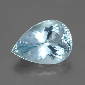 Натуральный синий аквамарин 3,68 карата форма груши, чистота VVS