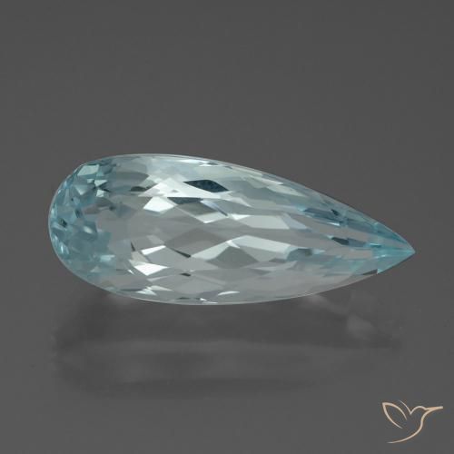 7.27ct Натуральный Бирюзовый Аквамарин, Форма груши, Чистота VVS