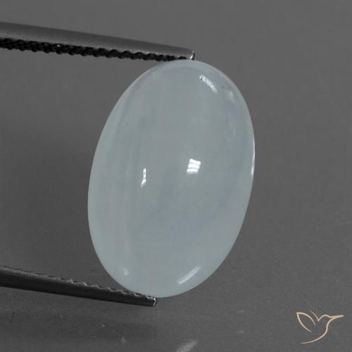 9.28ct Натуральный Голубовато-белый Аквамарин, Овал, Полупрозрачный
