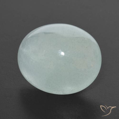 9.16ct Натуральный Бледно-зеленый Аквамарин, Овал, Полупрозрачный