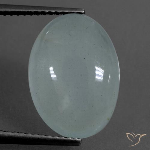 7.05ct Натуральный Светло-синий Аквамарин, Овал, Полупрозрачный