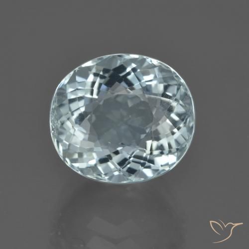 5.42ct Натуральный Светло-зеленовато-синий Аквамарин, Овал, Чистота VS