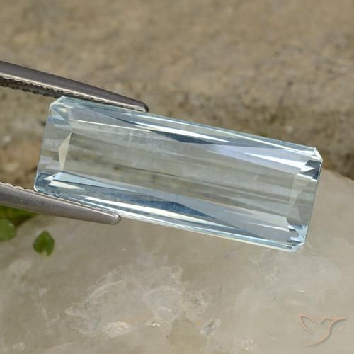 10.38ct Натуральный Светло-синий Аквамарин, Изумрудная огранка, Чистота VVS