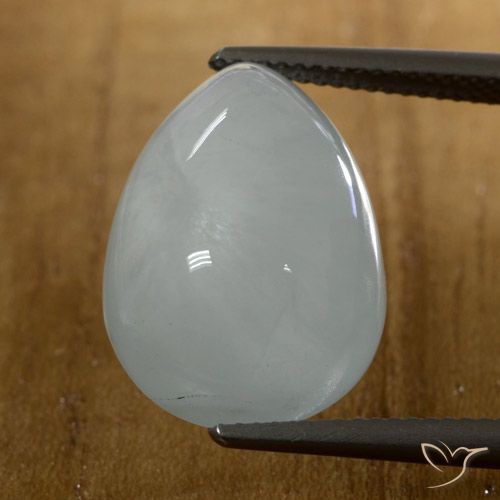 15.88ct Натуральный Голубовато-белый Аквамарин, Форма груши, Полупрозрачный