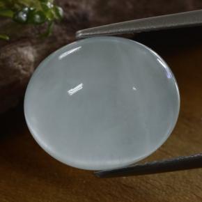 8.61 карата, натуральный Голубовато-белый Аквамарин, Огранка Овал, Полупрозрачный