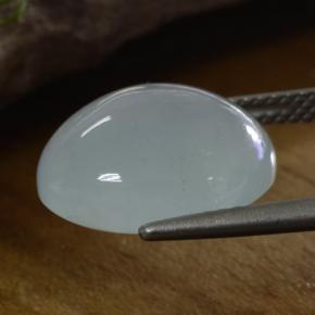 8.61 карата, натуральный Голубовато-белый Аквамарин, Огранка Овал, Полупрозрачный