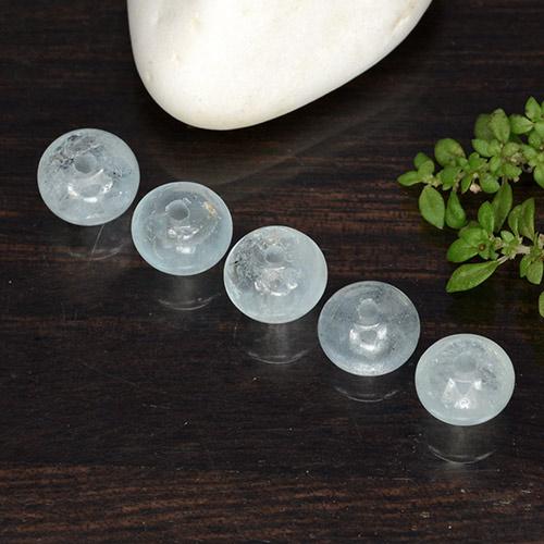 6.21 карата, натуральный Светло-голубой Аквамарин, Необычная форма, Полупрозрачный