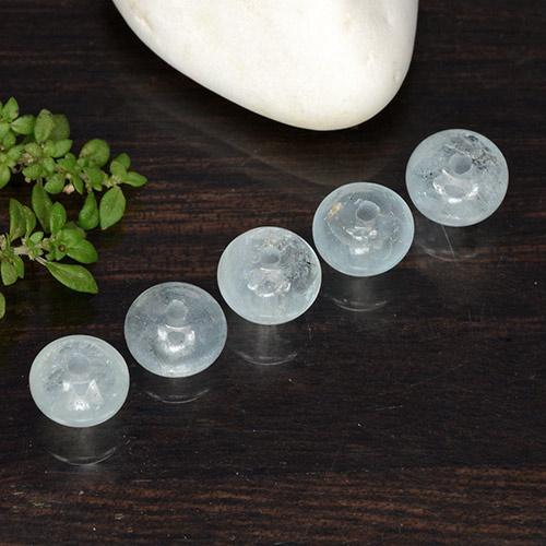 6.21 карата, натуральный Светло-голубой Аквамарин, Необычная форма, Полупрозрачный