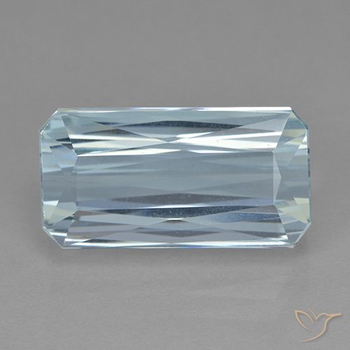 10.05ct Натуральный Светло-синий Аквамарин, Изумрудная огранка, Чистота VVS