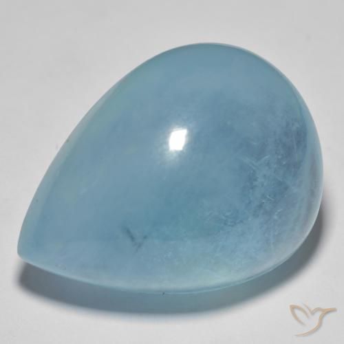 49.00ct Натуральный Светло-бирюзовый Аквамарин, Форма груши, Прозрачный