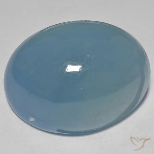 63.50ct Натуральный Светло-бирюзовый Аквамарин, Овал, Полупрозрачный