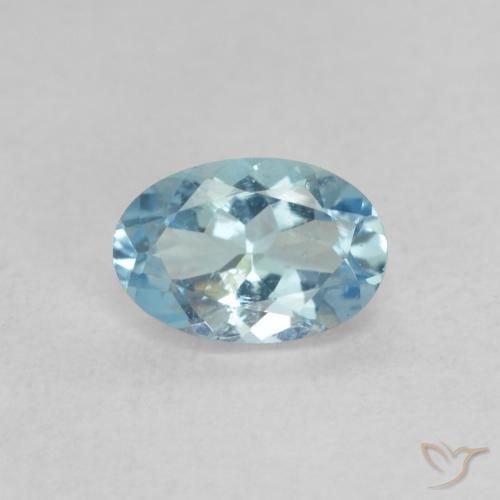 0.44ct Натуральный Светло-голубой Аквамарин, Овал, Чистота VS