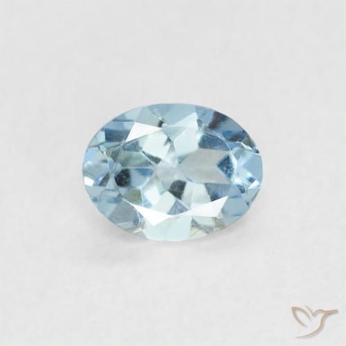 0.29ct Натуральный Светло-синий Аквамарин, Овал, VVS-VS