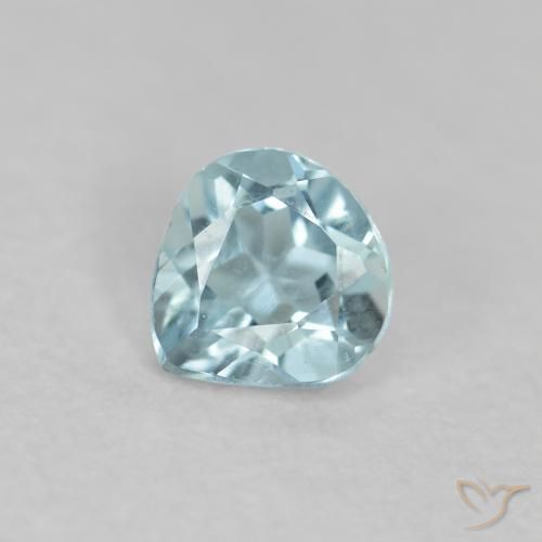 0.21ct Натуральный Светло-сине-зеленый Аквамарин, Форма груши, Чистота VS