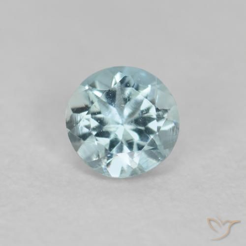 0.17ct Натуральный Светло-сине-зеленый Аквамарин, Круглый, Чистота VS
