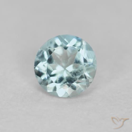 0.22ct Натуральный Светло-сине-зеленый Аквамарин, Круглый, Чистота VS