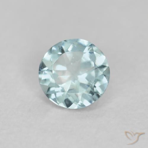 0.24ct Натуральный Светло-сине-зеленый Аквамарин, Круглый, Чистота VS