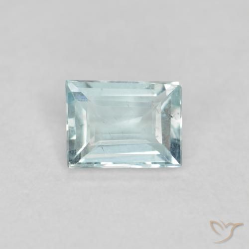 0.18ct Натуральный Светло-сине-зеленый Аквамарин, Огранка Багет, Чистота VS
