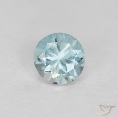 0.23ct Натуральный Светло-сине-зеленый Аквамарин, Круглый, Чистота VS