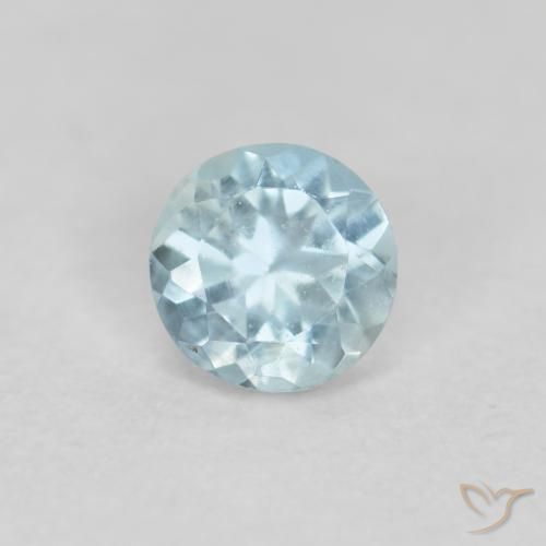 0.28ct Натуральный Светло-сине-зеленый Аквамарин, Круглый, Чистота VS