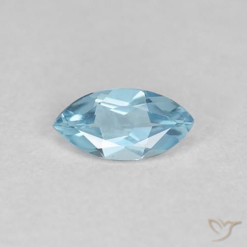 0.20ct Натуральный Небесно Голубой Аквамарин, Маркиза, VVS-VS