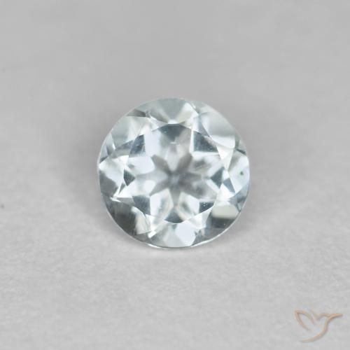 0.35ct Натуральный Светло-зеленовато-синий Аквамарин, Круглый, VVS-VS