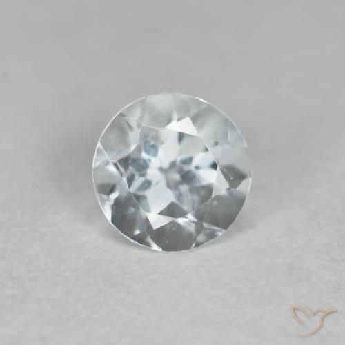 0.40ct Натуральный Светло-зеленовато-синий Аквамарин, Круглый, Чистота VS