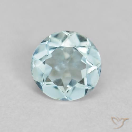 0.22ct Натуральный Светло-синий Аквамарин, Круглый, VVS-VS