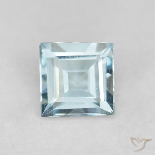 0.22ct Натуральный Светло-синий Аквамарин, Квадрат, Чистота VVS