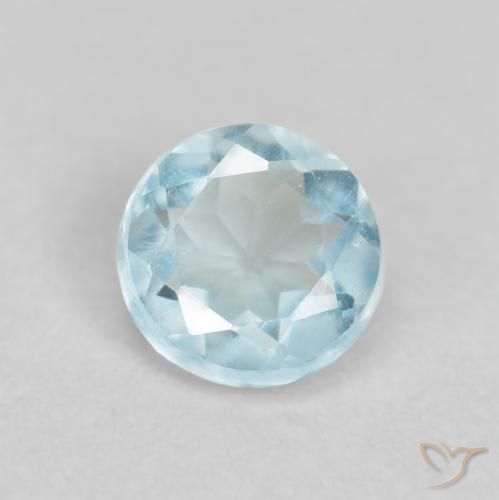 0.26ct Натуральный Голубые Аквамарин, Круглый, Чистота VVS