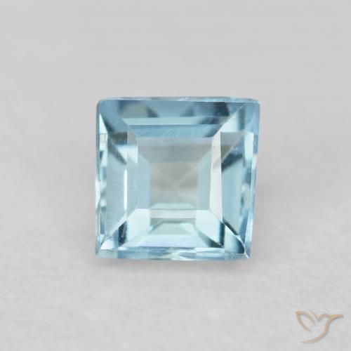 0.16ct Натуральный Светло-голубой Аквамарин, Квадрат, VVS-VS