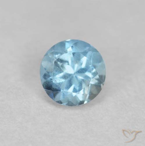 0.20ct Натуральный Свисс-Блю Аквамарин, Круглый, VS-SI