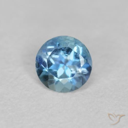 0.20ct Натуральный Голубые Аквамарин, Круглый, VS-SI
