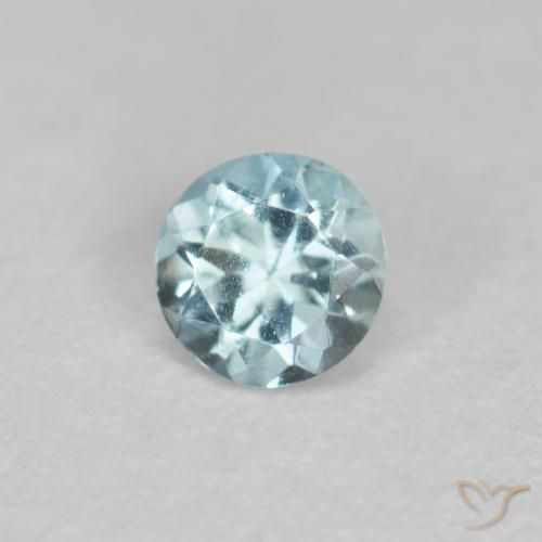0.20ct Натуральный Светло-синий Аквамарин, Круглый, VS-SI