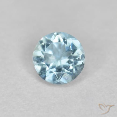 0.19ct Натуральный Светло-голубой майя Аквамарин, Круглый, Чистота VS