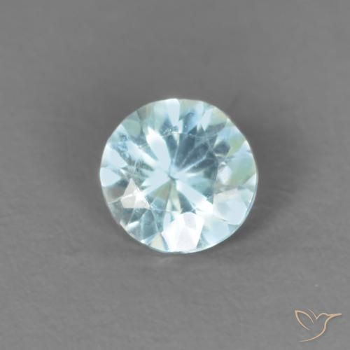 0.22ct Натуральный Бледно-синий Аквамарин, Круглый, Чистота VS