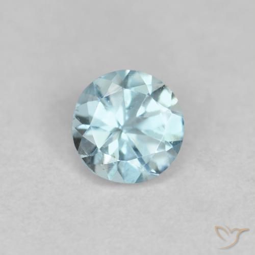 0.24ct Натуральный Светло-синий Аквамарин, Круглый, Чистота VS
