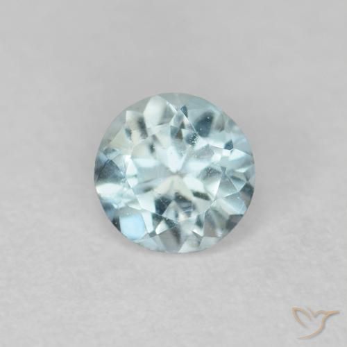 0.25ct Натуральный Светло-синий Аквамарин, Круглый, Чистота VS