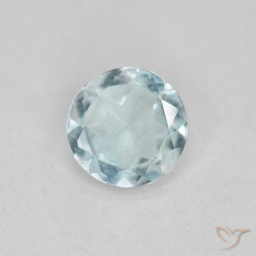 0.34ct Натуральный Светло-голубой Аквамарин, Круглый, Чистота VS