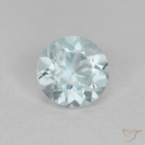 0.41ct Натуральный Светло-синий Аквамарин, Круглый, Чистота VS