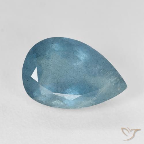 6.37ct Натуральный Голубовато-зеленый Аквамарин, Форма груши, VS-SI
