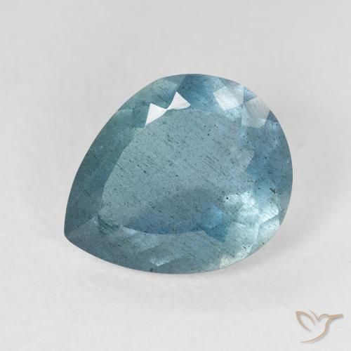 3.54ct Натуральный Светло-сине-зеленый Аквамарин, Форма груши, VS-SI