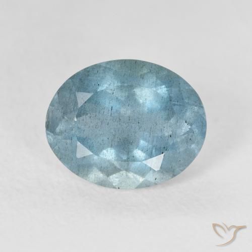 2.51ct Натуральный Light Bluish Turquoise Аквамарин, Овал, VS-SI