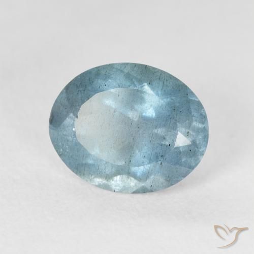 2.51 карата, натуральный Light Bluish Turquoise Аквамарин, Овал, VS-SI