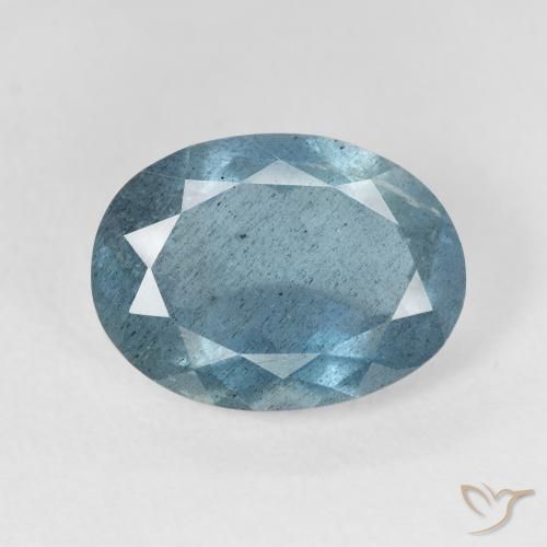 5.15ct Натуральный Светло-сине-зеленый Аквамарин, Овал, VS-SI